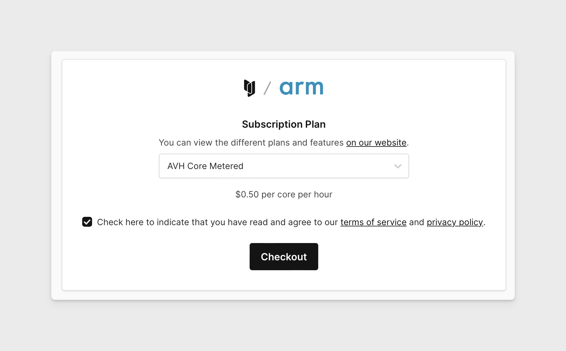 Choosing subscription plan