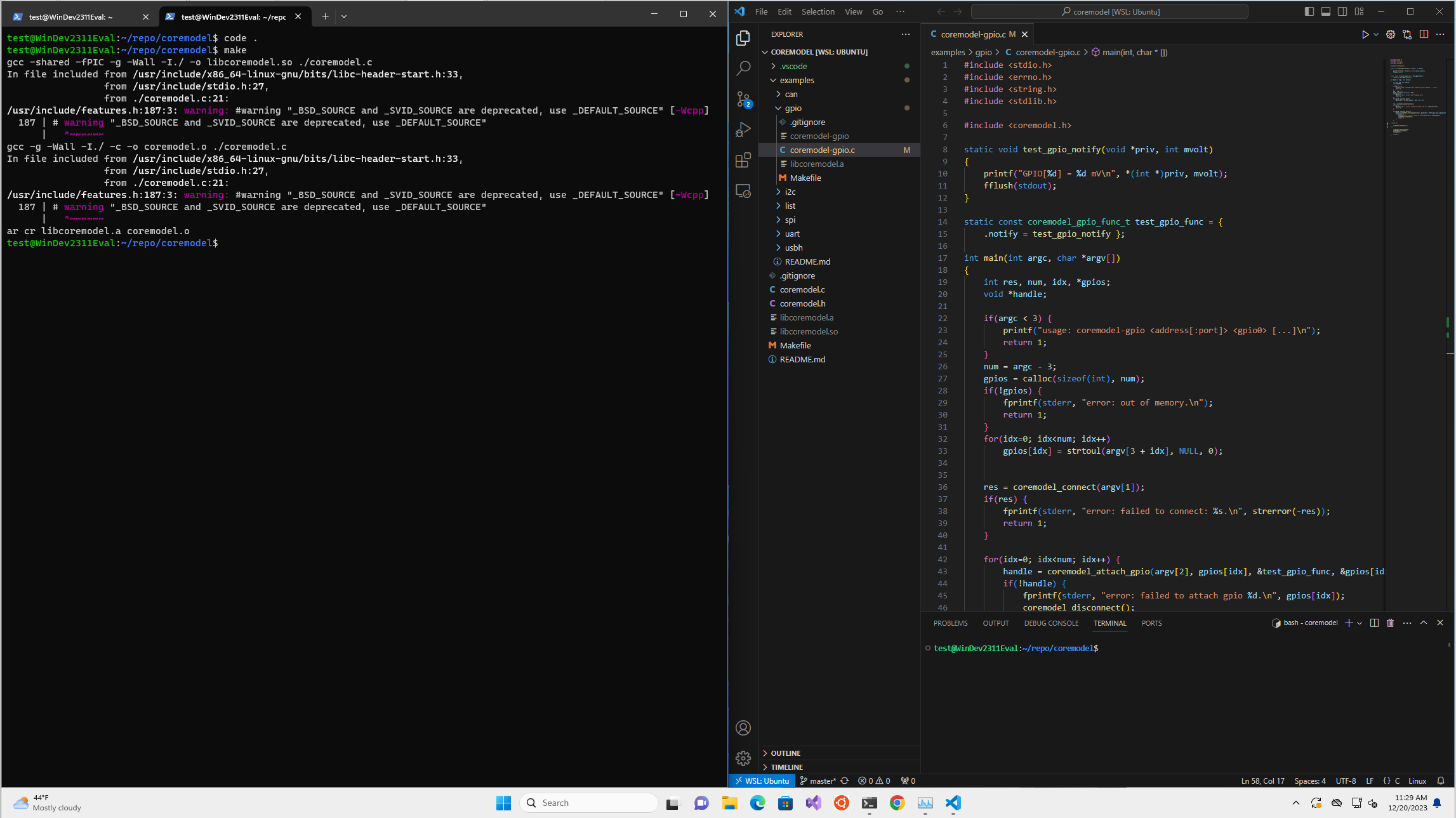 CoreModel on VScode and WSL