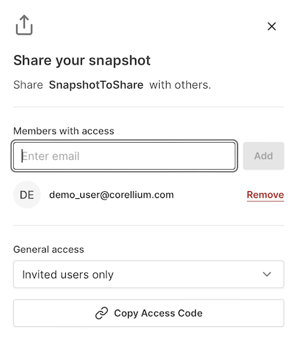 Share snapshot with invited users in my domain only