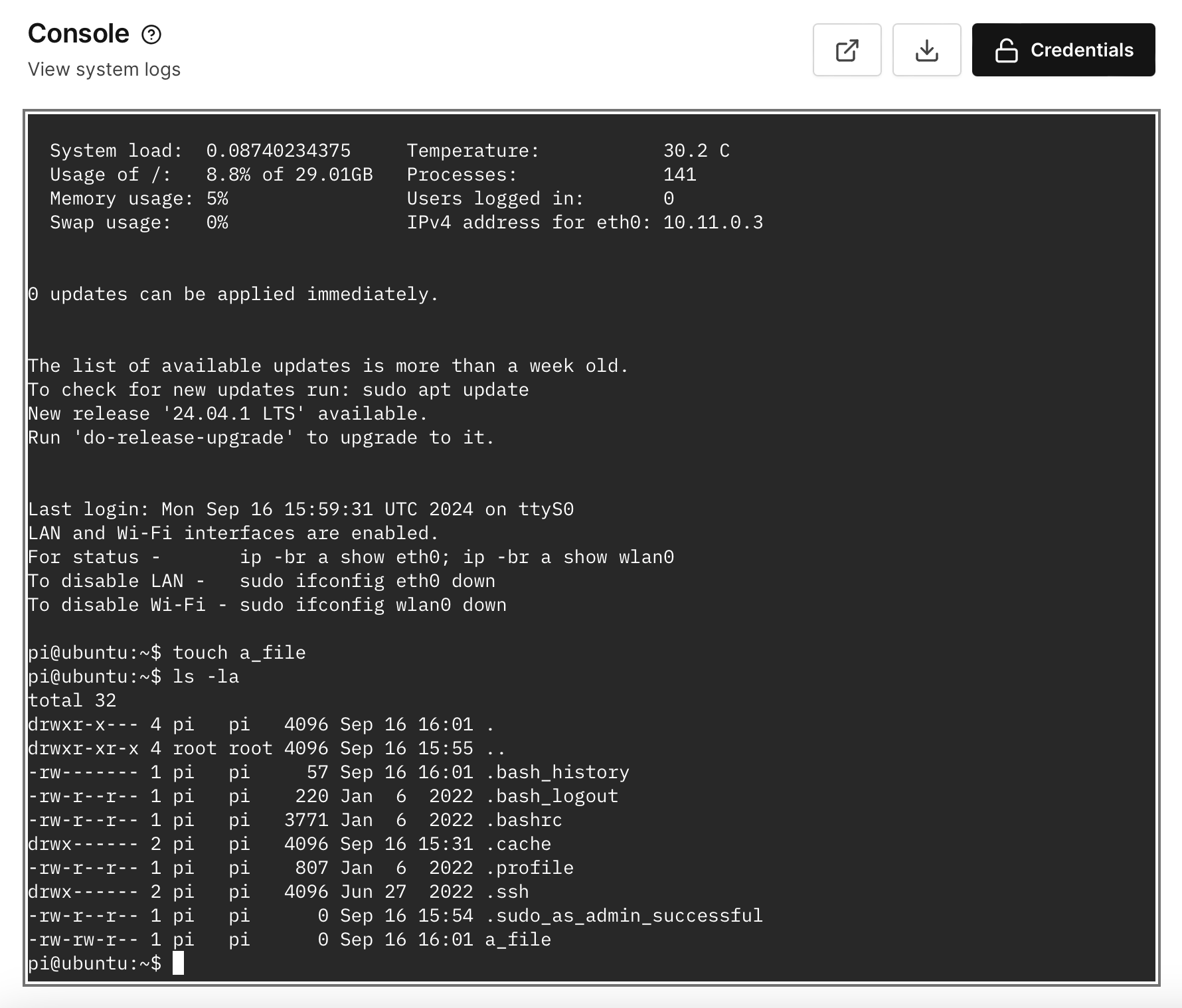 Creating a test file