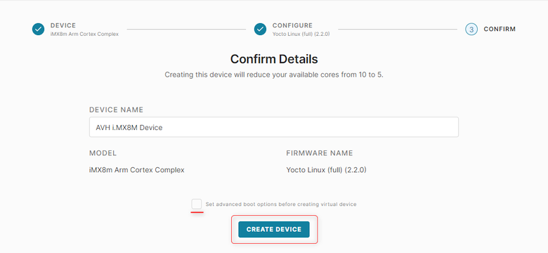 Confirmation screen