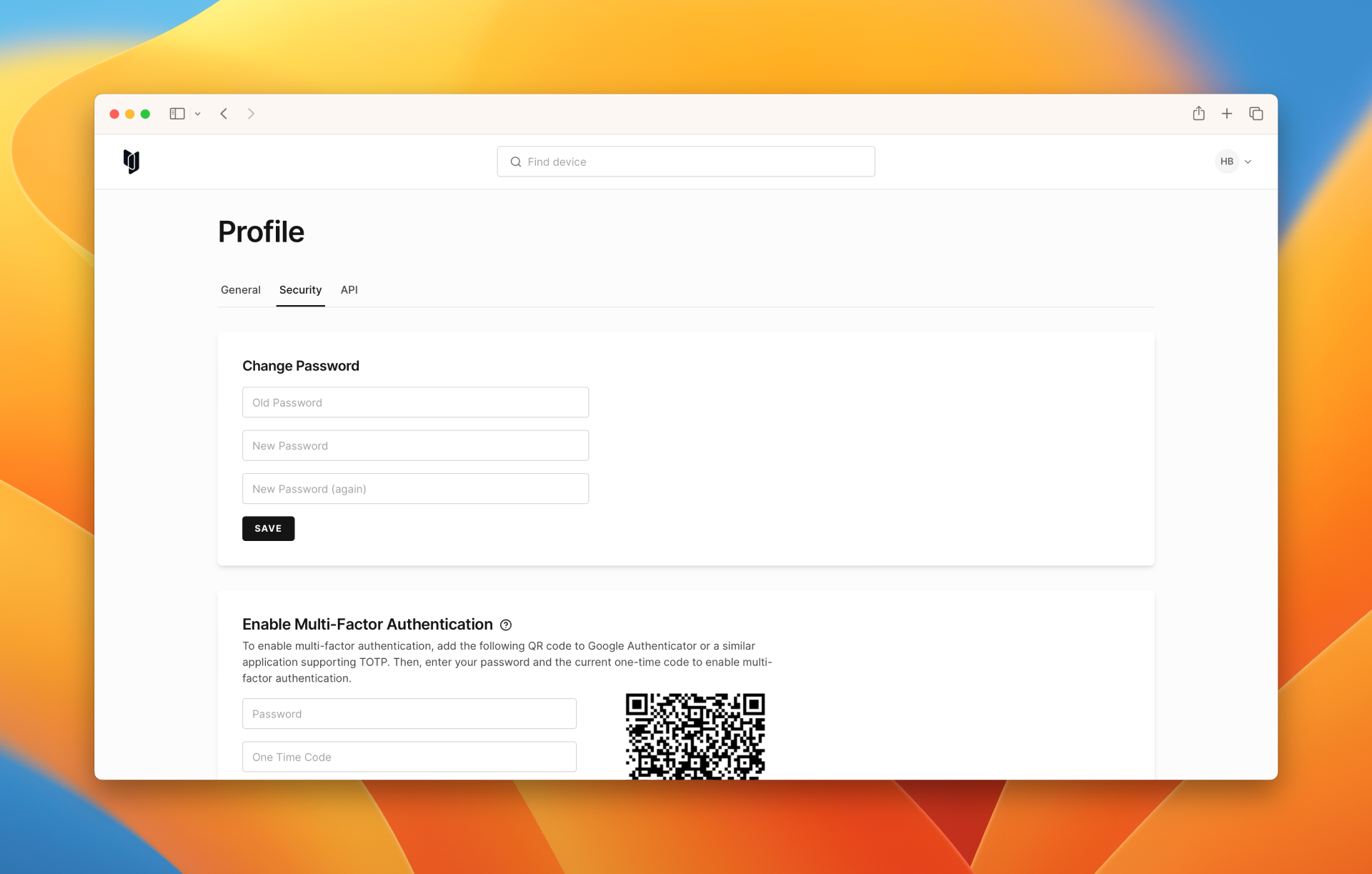 Security page