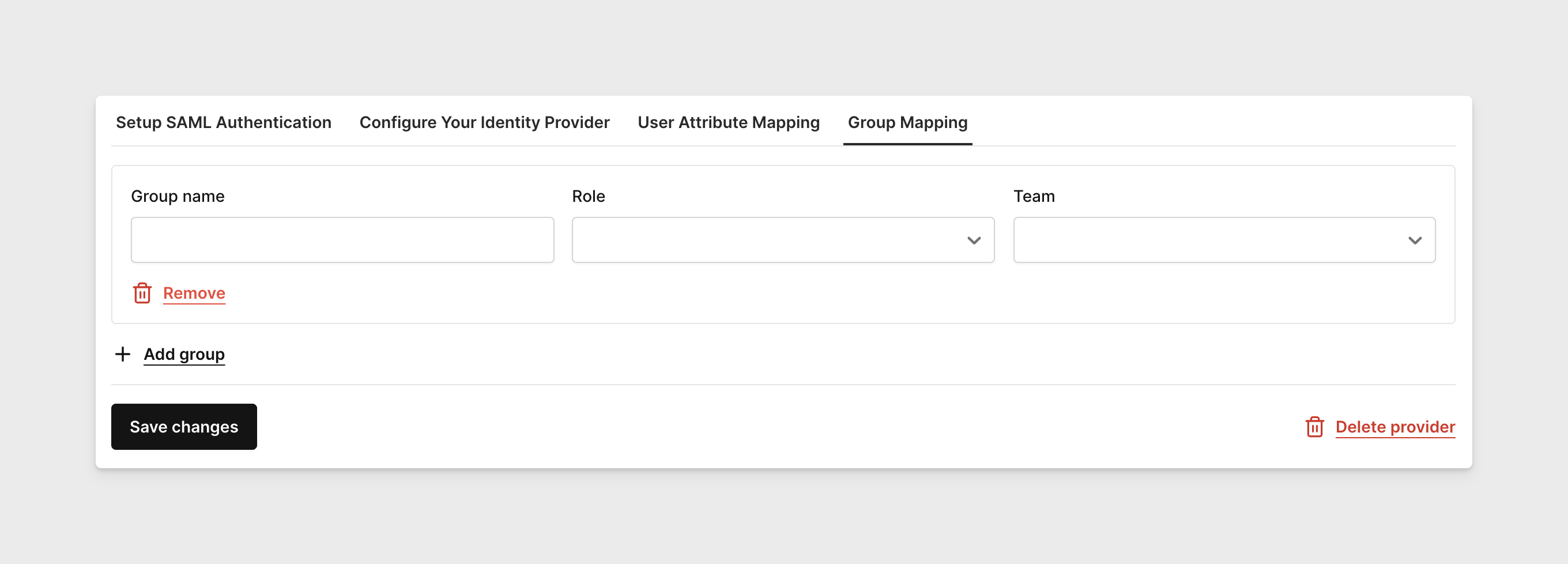Define SAML group mapppings