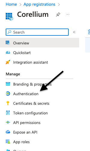 Go to the application's authentication