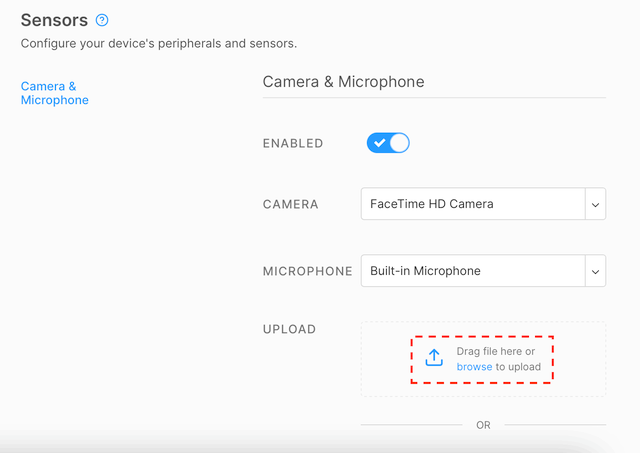 Upload the `.mp4` video file
